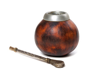 Image showing Calabash gourd and bombilla