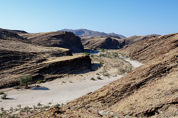 Image showing fantrastic Namibia moonscape landscape