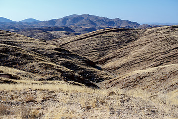 Image showing fantrastic Namibia moonscape landscape