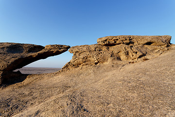 Image showing Rock formation in Namib desert in sunset, landscape