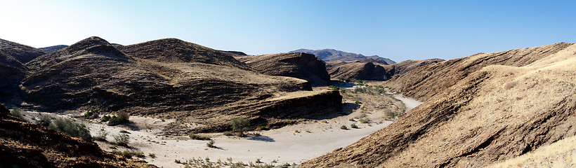 Image showing fantrastic Namibia moonscape landscape