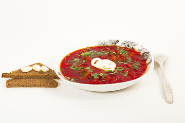 Image showing Plate with soup 