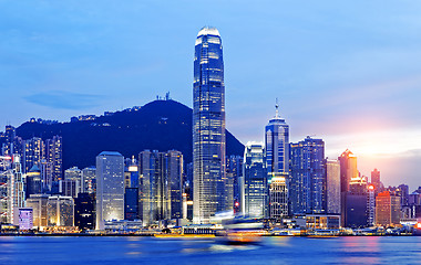 Image showing Beautiful HongKong cityscape at sunset