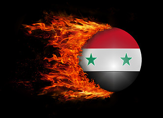 Image showing Flag with a trail of fire - Syria