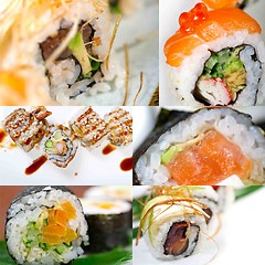 Image showing Japanese sushi collage 