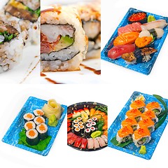 Image showing Japanese sushi collage 