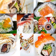 Image showing Japanese sushi collage 