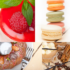 Image showing fresh dessert cake collage 