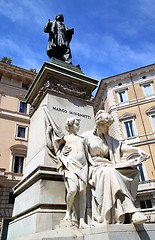 Image showing Statue Marco Minghetti in Corso Vittorio Emanuele II, Rome, Ital