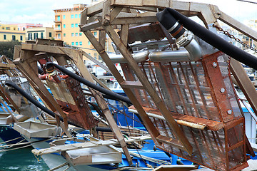 Image showing  Local fishing boat, a catch of shellfish, especially oysters an