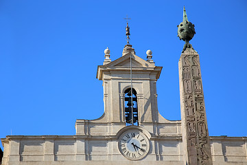 Image showing Obelisk of Montecitorio and Italian parliament on Piazza di Mont