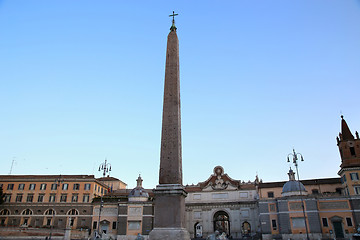 Image showing Piazza del Popolo and Flaminio Obelisk in Rome, Italy