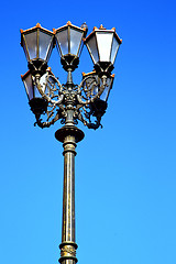 Image showing  street lamp in morocco africa old  sky