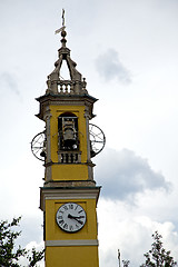 Image showing  sunny    old abstract in  italy      wall  and church tower bel