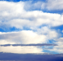 Image showing the sunrise in  colored sky white soft clouds and abstract backg