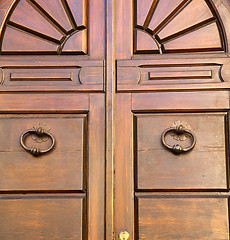 Image showing  varese abstract     closed wood door vedano olona italy