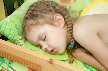 Image showing Sleeping five year old girl