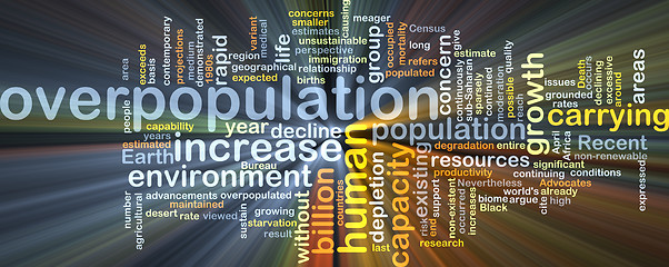 Image showing Overpopulation background concept glowing