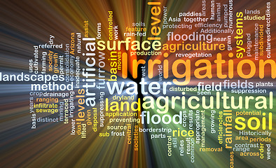 Image showing Irrigation background concept glowing