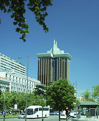 Image showing modern office building street scene Madrid Spain
