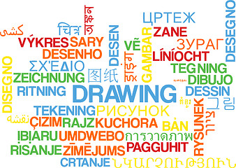 Image showing Drawing multilanguage wordcloud background concept