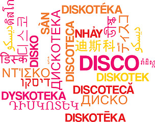 Image showing Disco multilanguage wordcloud background concept