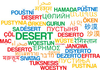 Image showing Desert multilanguage wordcloud background concept