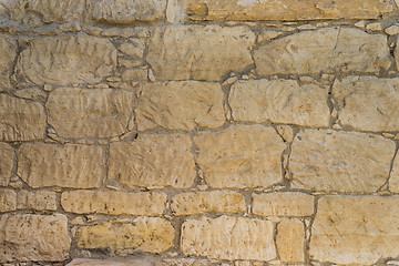 Image showing Old coquina Stone wall texture or background