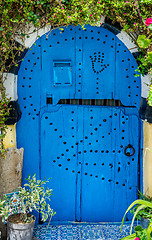 Image showing Old Blue door with arch from Sidi Bou Said 