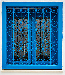 Image showing Traditional blue window from Sidi Bou Said