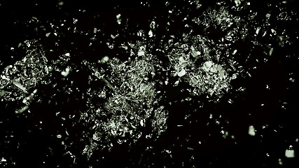 Image showing Broken or cracked glass on black background