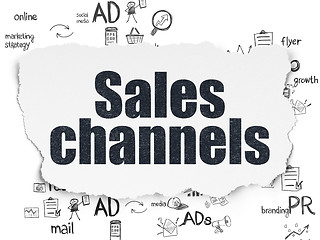 Image showing Marketing concept: Sales Channels on Torn Paper background