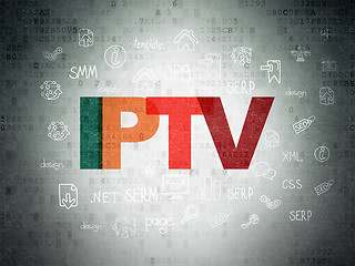 Image showing Web design concept: IPTV on Digital Paper background
