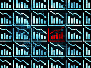 Image showing Finance concept: growth graph icon on Digital background