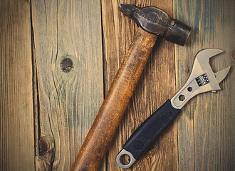 Image showing hammer and wrench