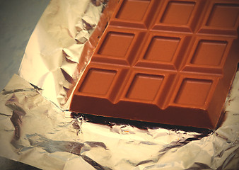 Image showing fragment of milk chocolate bar