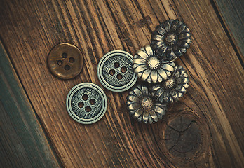 Image showing set of vintage buttons 