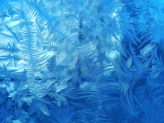 Image showing Ice pattern on winter glass