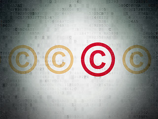 Image showing Law concept: copyright icon on Digital Paper background