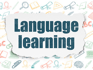 Image showing Education concept: Language Learning on Torn Paper background