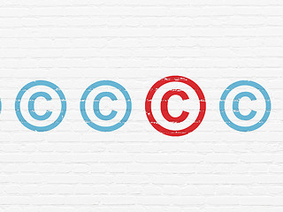 Image showing Law concept: copyright icon on wall background