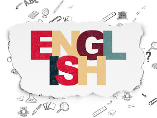 Image showing Education concept: English on Torn Paper background