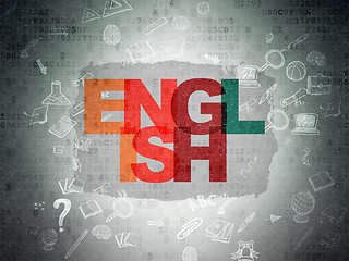 Image showing Education concept: English on Digital Paper background