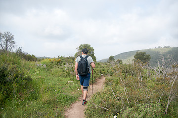 Image showing Hiking in nature trail