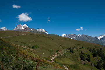 Image showing Hiking in mountain