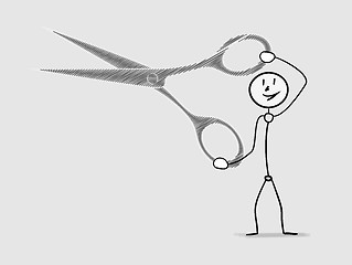 Image showing man and scissors