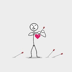 Image showing man piercing heart by an arrow