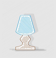 Image showing lamp with blue lampshade