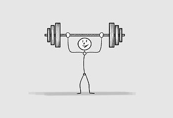 Image showing man with dumbbell