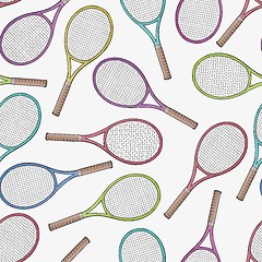 Image showing tennis racquets, seamless pattern